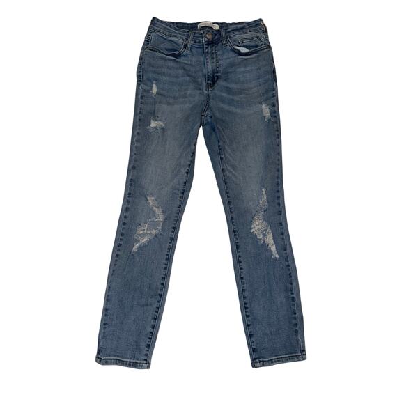 Judy Blue Denim - Judy blue women’s distressed relaxed fit blue jean
